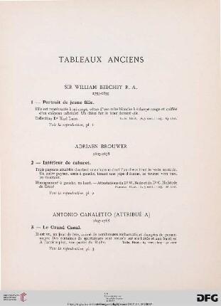 Tableaux anciens (Nr. 1-19)