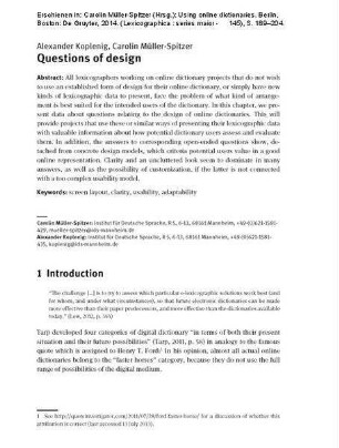 Questions of design