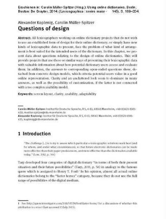 Questions of design
