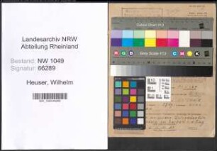 Entnazifizierung Wilhelm Heuser , geb. 04.02.1896 ()