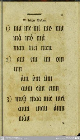 IX. Leichte Sylben