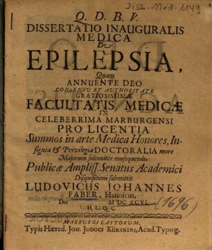 Dissertatio Inauguralis Medica De Epilepsia