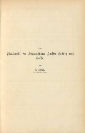 Das Staatsrecht der Herzogthümer Sachsen-Coburg und Gotha