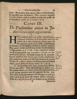 Caput III. De Passionibus animi in Iudice circa Causae cognitionem.