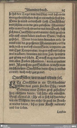 Quecksilber, wie mans tödten sol
