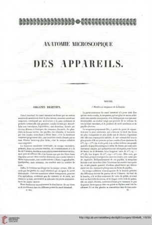 Anatomie microscopique des appareils