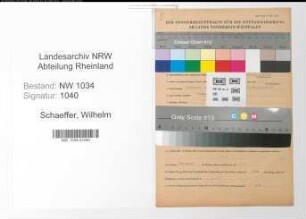 Entnazifizierung Wilhelm Schaeffer , geb. 13.03.1914 (Stabsbeschlagmeister)