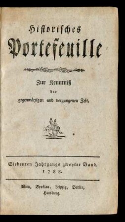 7. Stück (Julius 1788): Historisches Portefeuille