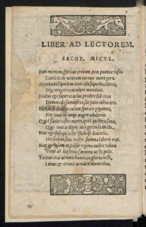 Liber Ad Lectorem.