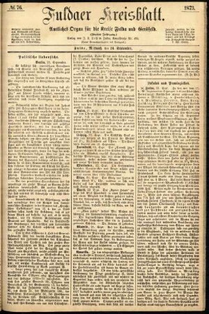 Ausgabe vom Mittwoch, den 24. September 1873.