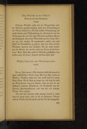 Mißhelligkeiten auf Vortragsreisen