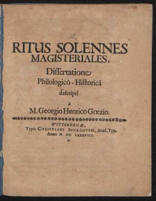 Ritus Solennes Magisteriales