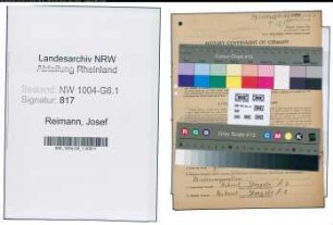 Entnazifizierung Josef Reimann , geb. 28.08.1896 (Vorarbeiter)