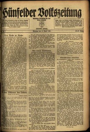 Ausgabe vom Montag, den 11. April 1921.