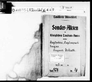 Jagdverpachtung in der Bürgermeisterei Erkath. Bd. 1