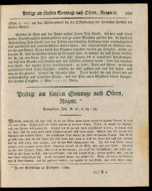 Predigt am fünften Sonntage nach Ostern, Rogate