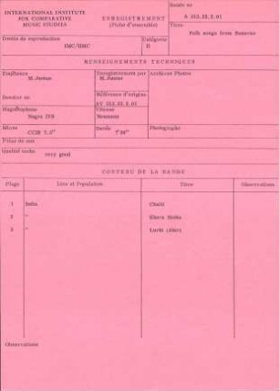 India / Folk songs from Banaras