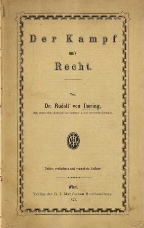 Der Kampf um's Recht