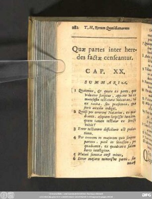 Quae partes inter heredes factae censeantur. Cap. XX.