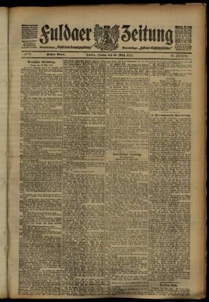 Erste Ausgabe vom Freitag, den 29. März 1912.