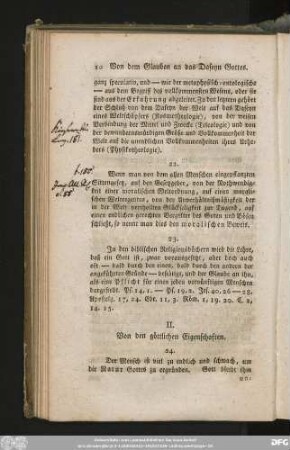 II. Von den göttlichen Eigenschaften.