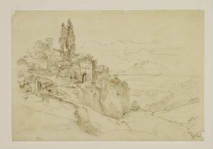 Civita Castellana mit Blick auf die Campagna und den Monte soratte