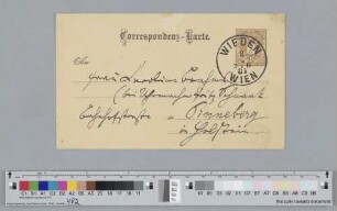 Postkarte an Caroline Brahms