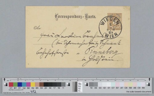Postkarte an Caroline Brahms