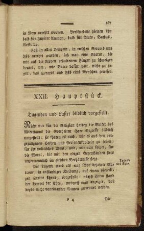 XXII. Hauptstück. Tugenden und Laster bildlich vorgestellt.