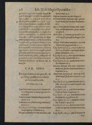 Cap. XXXVI. De transportatione corporali ...