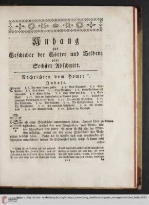 Anhang zur Geschichte der Götter und Helden