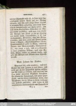 Von Zahnen der Kinder.