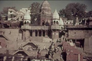 Reisefotos Indien. Varanasi. Eine der Ghats zum Ganges
