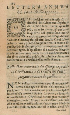 Lettera annua del 1626. del Giappone