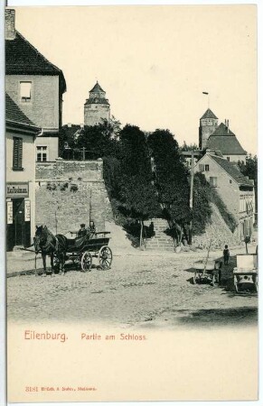 Eilenburg. Am Schloss, mit Pferdekutsche