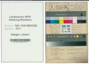 Entnazifizierung Johann Nebgen , geb. 29.08.1891 (Schlosser)
