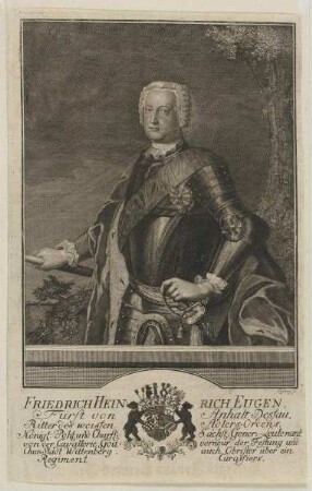 Bildnis des Fürsten Friedrich Heinrich Eugen zu Anhalt-Dessau