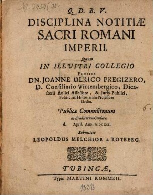 Disciplina notitiae Sacri Romani Imperii