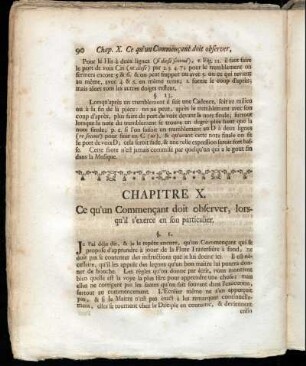 Chapitre X. Ce qu`un Commençant doit observer, lorsqu`il s`exerce en son particulier.