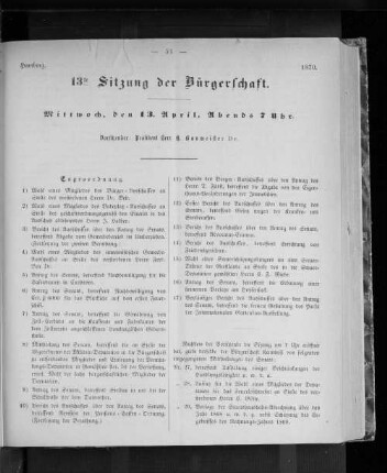 13te Sitzung