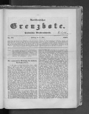 Die conservative Richtung des holstein. Volkscharakters.