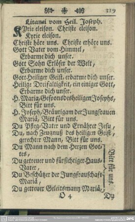 Litanei zum Heil. Joseph
