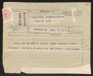 Brief von Felix Hollaender an Gerhart Hauptmann