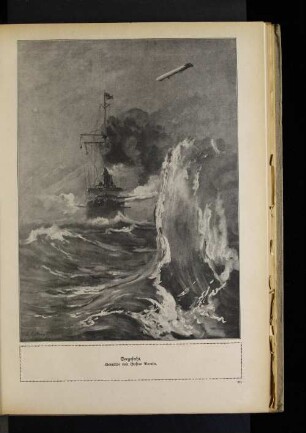Seegefecht. Gemälde von Gustav Romin.