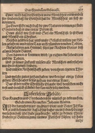 Außerlesene Gebäte/ Bey Krancken und Sterbenden sehr nützlich zu gebrauchen.