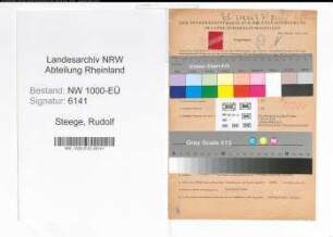 Entnazifizierung Rudolf Steege, geb. 08.07.1905 (Landesinspektor)