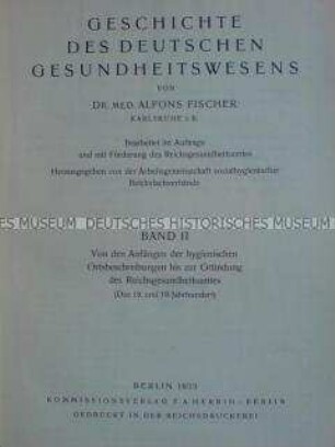 Geschichte des deutschen Gesundheitswesens, Bd. 2