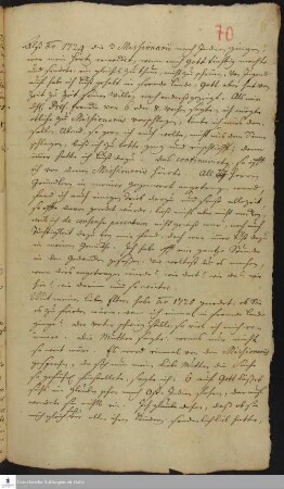 Bericht von Johann Anton Sartorius.