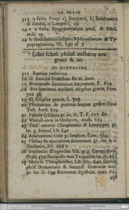 Libri schol. philol. auctores ant. graeci & lat.
