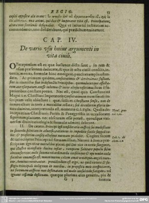 Cap. IV. De vario usu hujus argumenti in vita civili